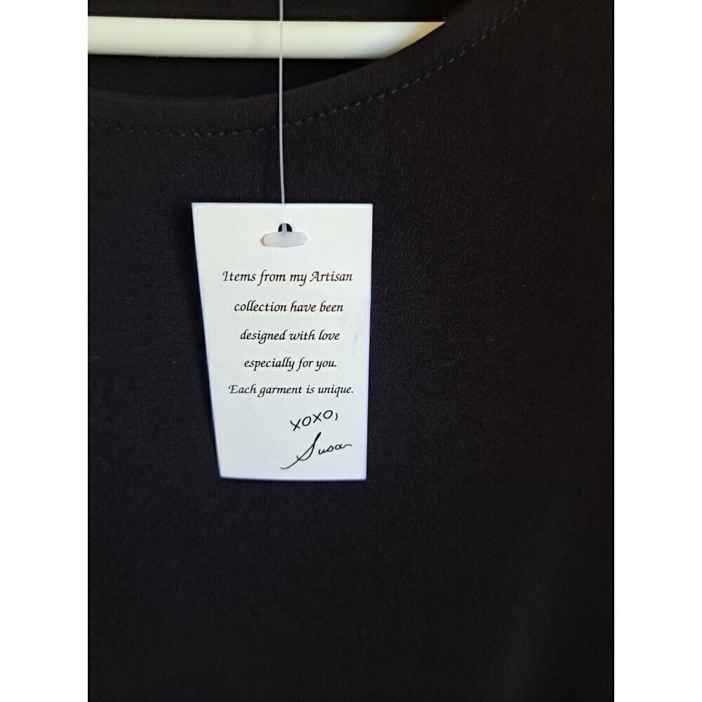 Susan Graver Artisan Woman's XS Black Long Sleeve Tunic Rhinestones New w/Tags - Picture 5 of 7